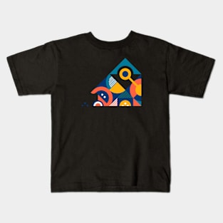 geometric bauhaus background Kids T-Shirt